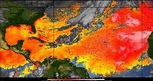 Météo tropicale : Air sec et densité de poussière dans l'air.