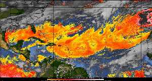 Météo tropicale : Air sec et densité de poussière dans l'air.