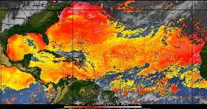Météo tropicale : Air sec et densité de poussière dans l'air.