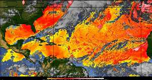 Météo tropicale : Air sec et densité de poussière dans l'air.