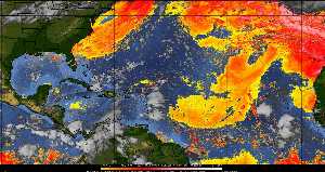 Météo tropicale : Air sec et densité de poussière dans l'air.