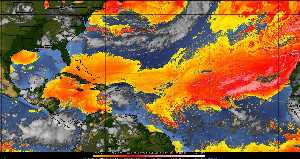 Météo tropicale : Air sec et densité de poussière dans l'air.