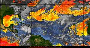 Météo tropicale : Air sec et densité de poussière dans l'air.