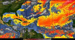 Météo tropicale : Air sec et densité de poussière dans l'air.