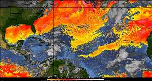 Météo tropicale : Air sec et densité de poussière dans l'air.