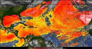 Météo tropicale : Air sec et densité de poussière dans l'air.