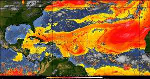 Météo tropicale : Air sec et densité de poussière dans l'air.