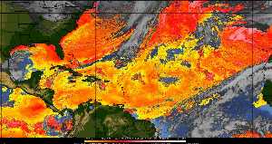 Météo tropicale : Air sec et densité de poussière dans l'air.