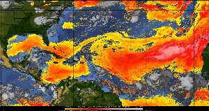 Météo tropicale : Air sec et densité de poussière dans l'air.