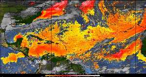 Météo tropicale : Air sec et densité de poussière dans l'air.