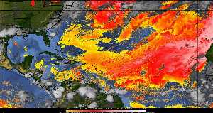Météo tropicale : Air sec et densité de poussière dans l'air.