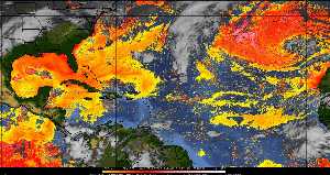 Météo tropicale : Air sec et densité de poussière dans l'air.
