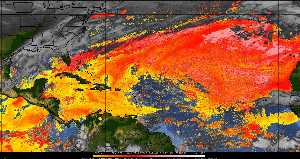 Météo tropicale : Air sec et densité de poussière dans l'air.