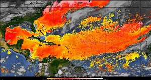 Météo tropicale : Air sec et densité de poussière dans l'air.