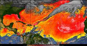 Météo tropicale : Air sec et densité de poussière dans l'air.