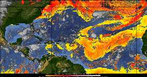 Météo tropicale : Air sec et densité de poussière dans l'air.