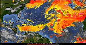 Météo tropicale : Air sec et densité de poussière dans l'air.