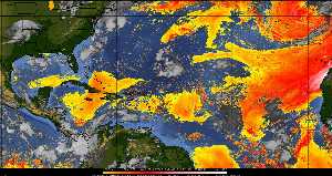 Météo tropicale : Air sec et densité de poussière dans l'air.