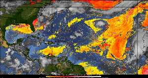 Météo tropicale : Air sec et densité de poussière dans l'air.