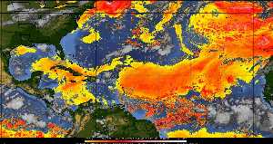 Météo tropicale : Air sec et densité de poussière dans l'air.