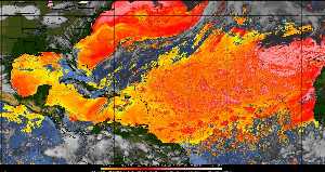 Météo tropicale : Air sec et densité de poussière dans l'air.