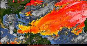Météo tropicale : Air sec et densité de poussière dans l'air.