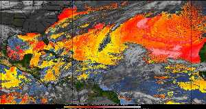 Météo tropicale : Air sec et densité de poussière dans l'air.