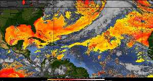 Météo tropicale : Air sec et densité de poussière dans l'air.