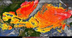 Météo tropicale : Air sec et densité de poussière dans l'air.