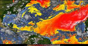 Météo tropicale : Air sec et densité de poussière dans l'air.