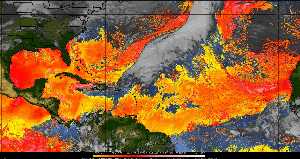 Météo tropicale : Air sec et densité de poussière dans l'air.
