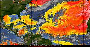 Météo tropicale : Air sec et densité de poussière dans l'air.