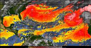 Météo tropicale : Air sec et densité de poussière dans l'air.