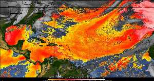 Météo tropicale : Air sec et densité de poussière dans l'air.