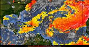 Météo tropicale : Air sec et densité de poussière dans l'air.
