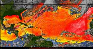 Météo tropicale : Air sec et densité de poussière dans l'air.