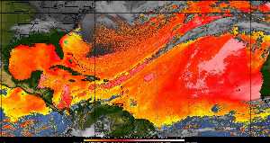 Météo tropicale : Air sec et densité de poussière dans l'air.