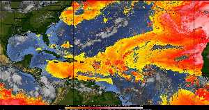 Météo tropicale : Air sec et densité de poussière dans l'air.