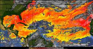 Tropical weather: Dry air and density of dust in the air.