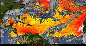 Météo tropicale : Air sec et densité de poussière dans l'air.