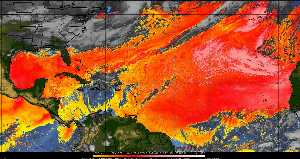 Météo tropicale : Air sec et densité de poussière dans l'air.