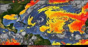 Météo tropicale : Air sec et densité de poussière dans l'air.
