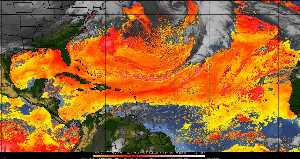 Météo tropicale : Air sec et densité de poussière dans l'air.