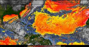Météo tropicale : Air sec et densité de poussière dans l'air.
