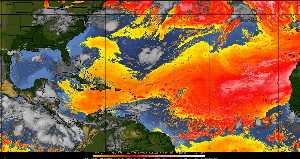Météo tropicale : Air sec et densité de poussière dans l'air.