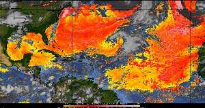 Météo tropicale : Air sec et densité de poussière dans l'air.