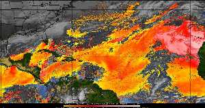Météo tropicale : Air sec et densité de poussière dans l'air.