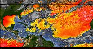 Météo tropicale : Air sec et densité de poussière dans l'air.