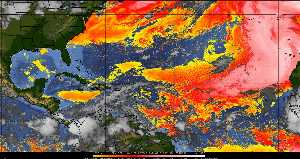 Météo tropicale : Air sec et densité de poussière dans l'air.