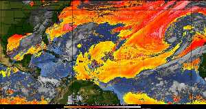 Météo tropicale : Air sec et densité de poussière dans l'air.